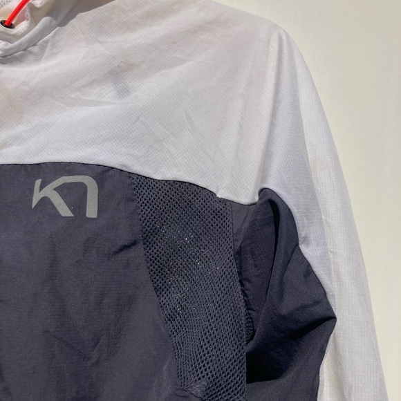 Kari Tara Full Zip Windbreaker Hoodie Zip Front Pockets Hood Drawcord Sz XSmall - Picture 11 of 15